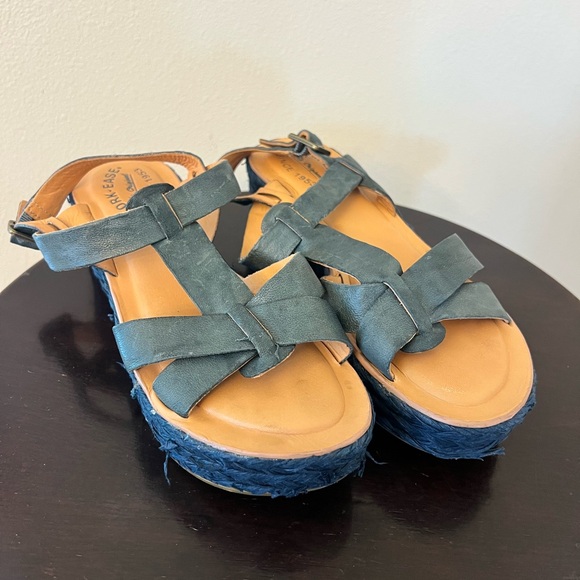 Kork-Ease Blue Espadrilles with Adjustable Straps - Picture 1 of 6